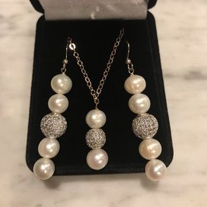 Diana Bandoh Pearl necklace and earring set
